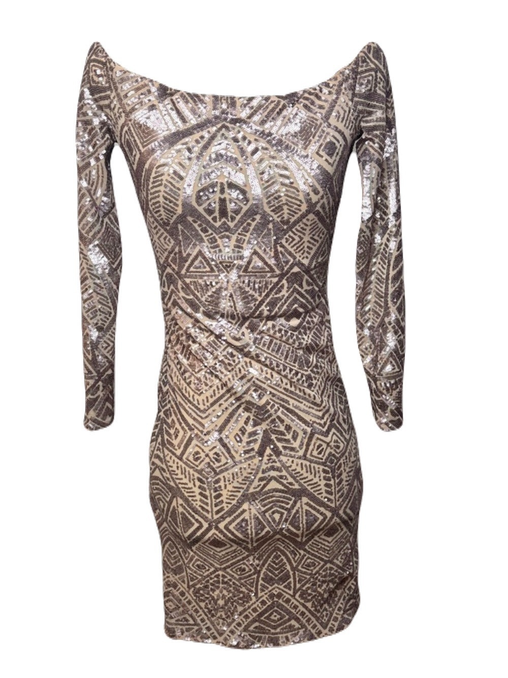 BCBGMaxAzria Geometric Sequin Bodycon Mini Dress XS
